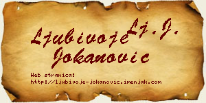 Ljubivoje Jokanović vizit kartica